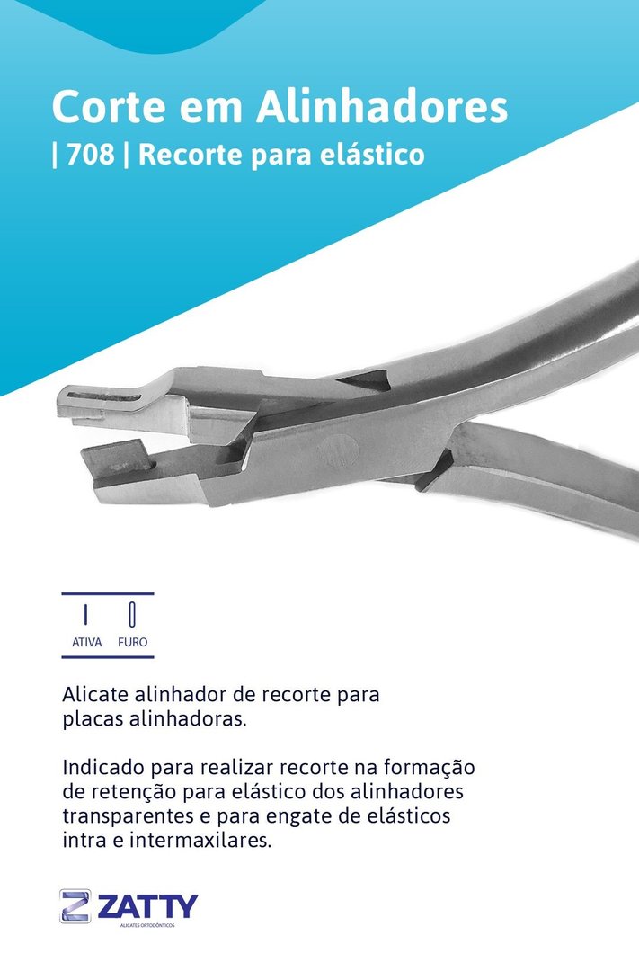 Alicate para Corte de Elástico em Alinhadores 708 - Zatty