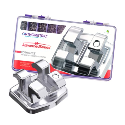 Bracket Metalico Advanced Series Mini - Orthometric Kit com 100 casos