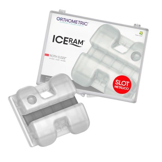 Kit Bráquete Cerâmico Iceram com Slot Metálico Roth 022 - Orthometric